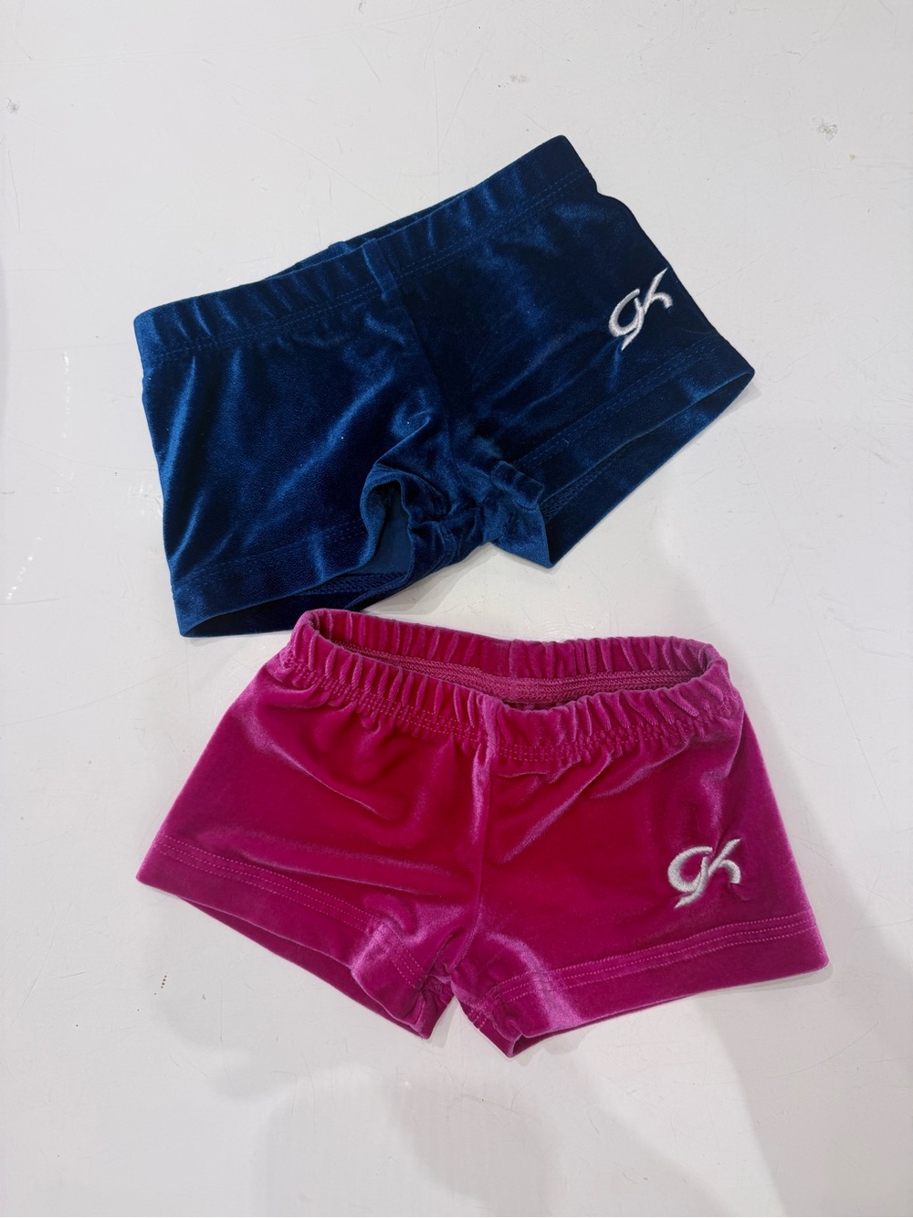 GK Kids Velvet Shorties - Royal and Fuchsia
